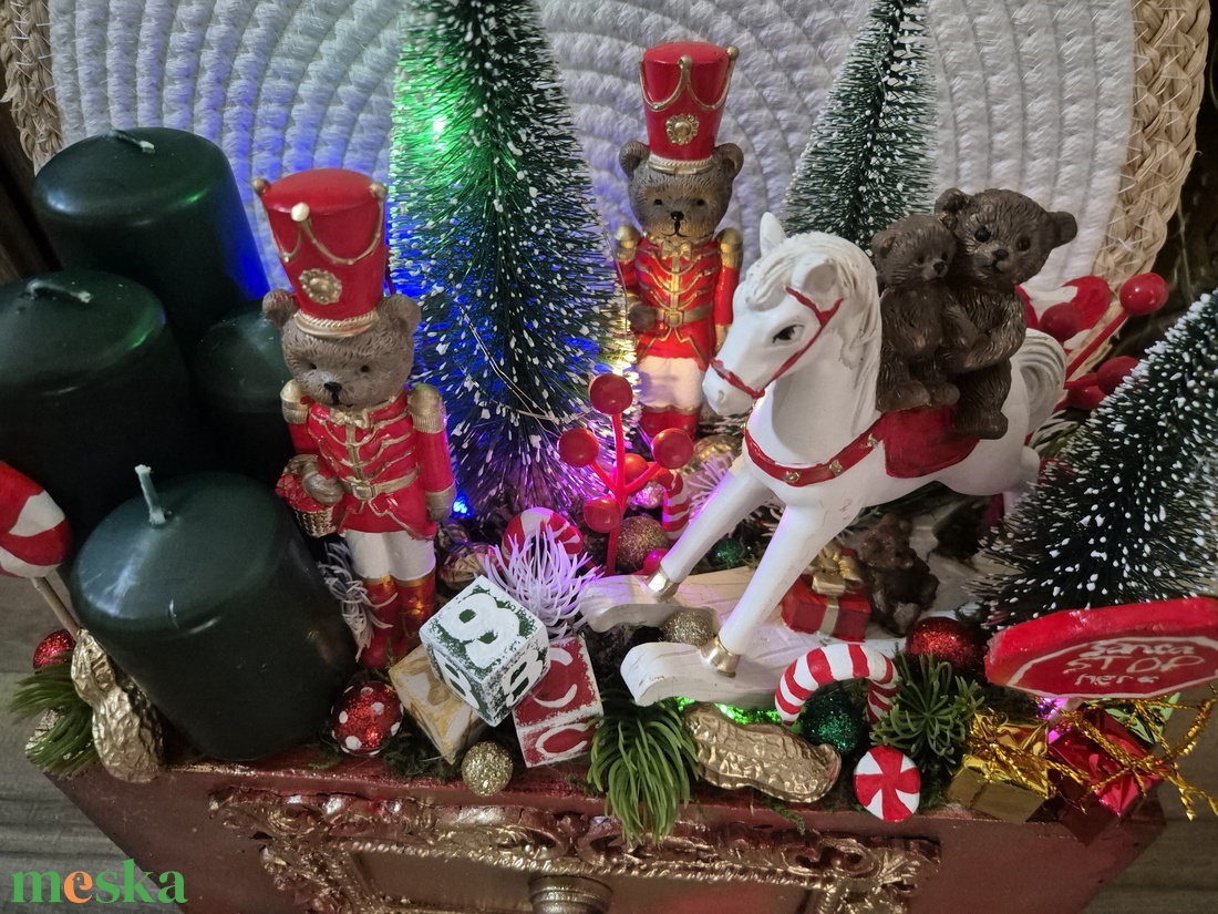 Fiókos ledes adventi dísz - karácsony - adventi díszek - adventi koszorú - Meska.hu