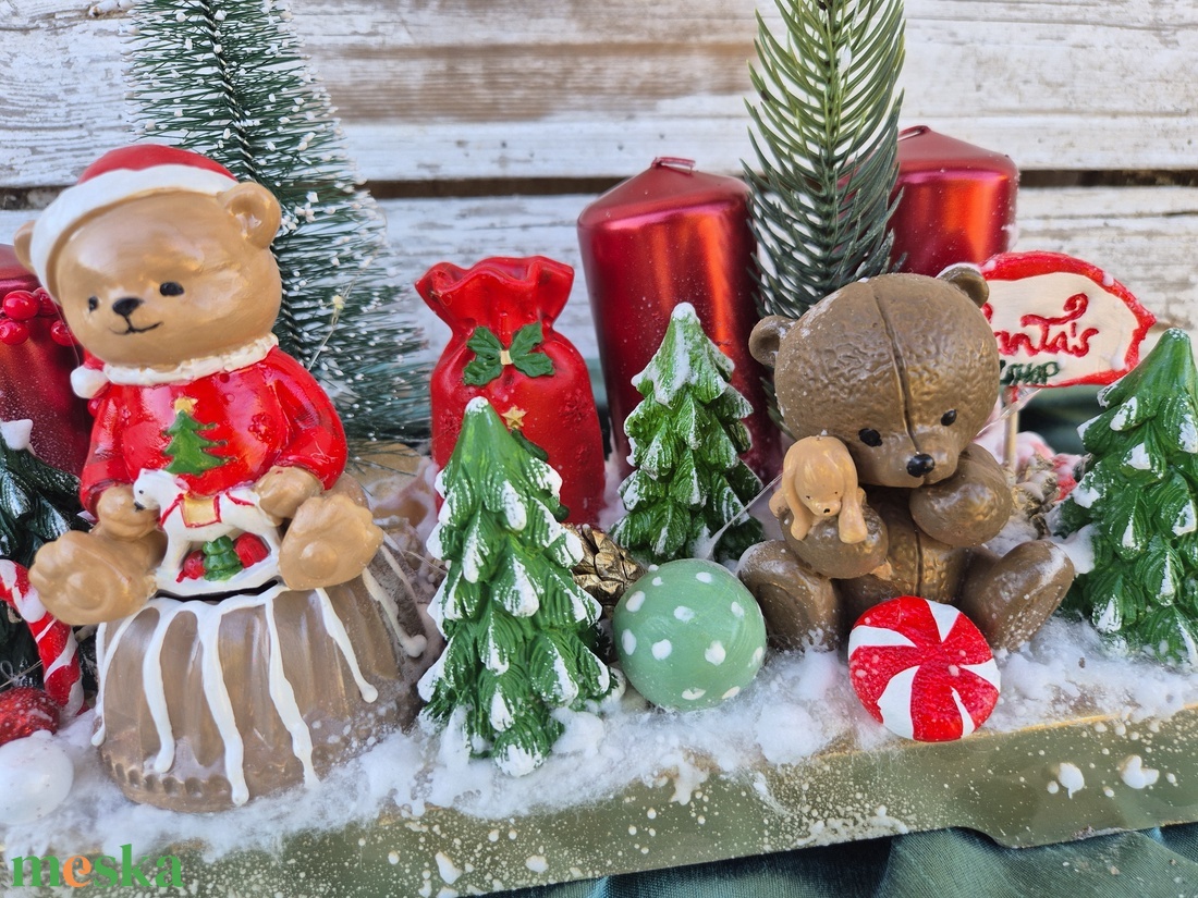 Maci világ adventi asztaldísz - karácsony - adventi díszek - adventi asztaldísz - Meska.hu