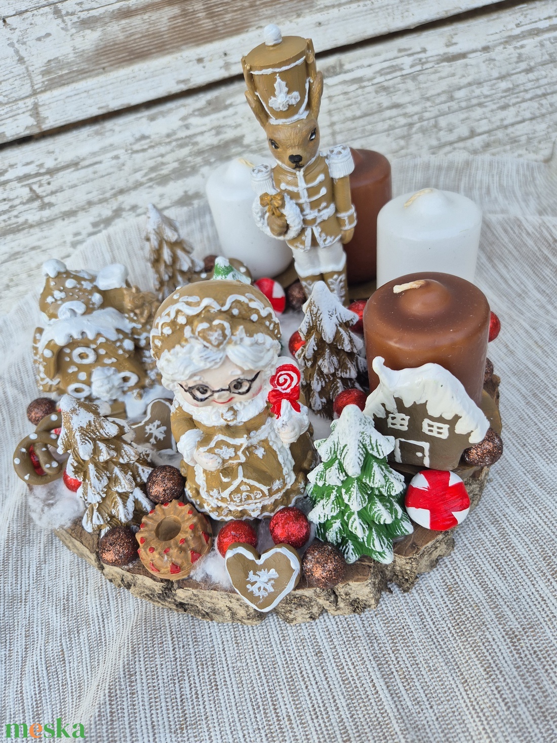 Mézi mama adventi világa - karácsony - adventi díszek - adventi asztaldísz - Meska.hu