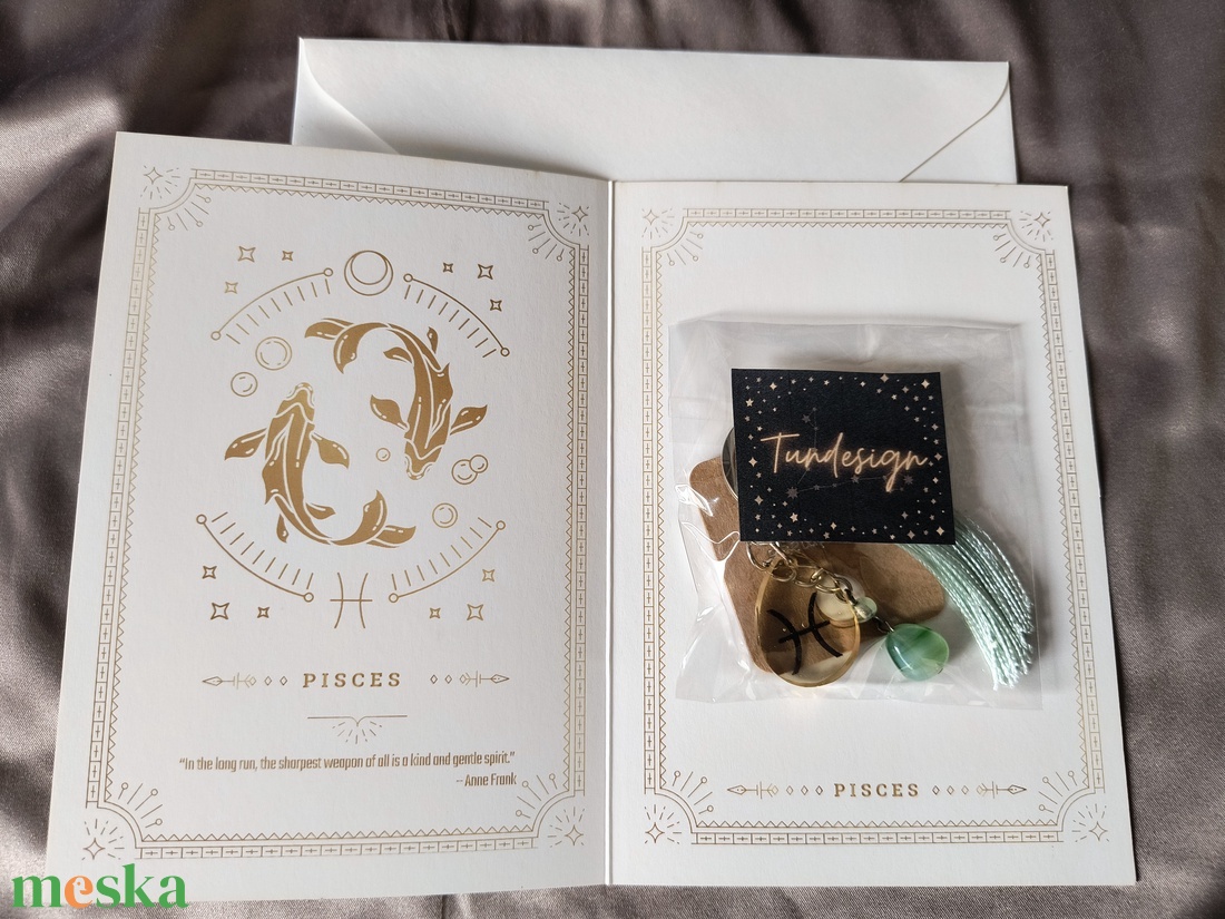 Halak horoszkópos kulcstartó képeslappal 2 - táska & tok - kulcstartó & táskadísz - kulcstartó - Meska.hu