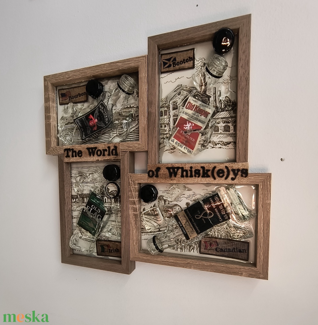 3D Falikép Whiskeys mini üvegek - otthon & életmód - dekoráció - kép & falikép - 3d képek - Meska.hu