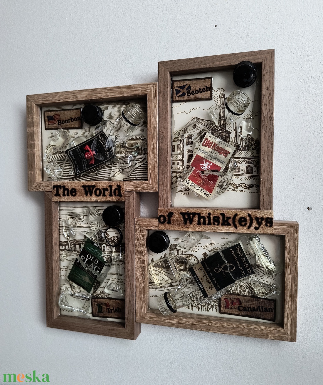 3D Falikép Whiskeys mini üvegek - otthon & életmód - dekoráció - kép & falikép - 3d képek - Meska.hu