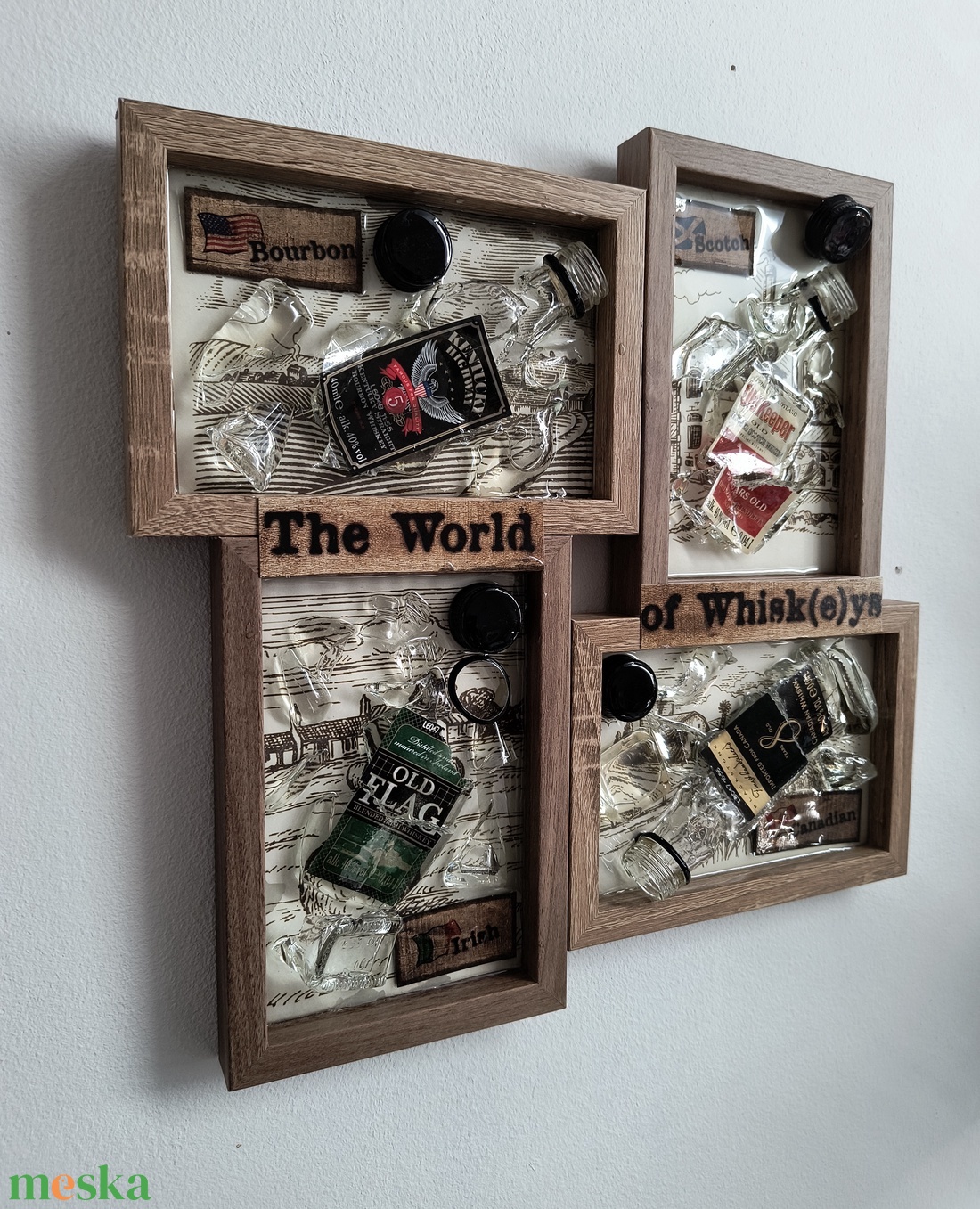 3D Falikép Whiskeys mini üvegek - otthon & életmód - dekoráció - kép & falikép - 3d képek - Meska.hu