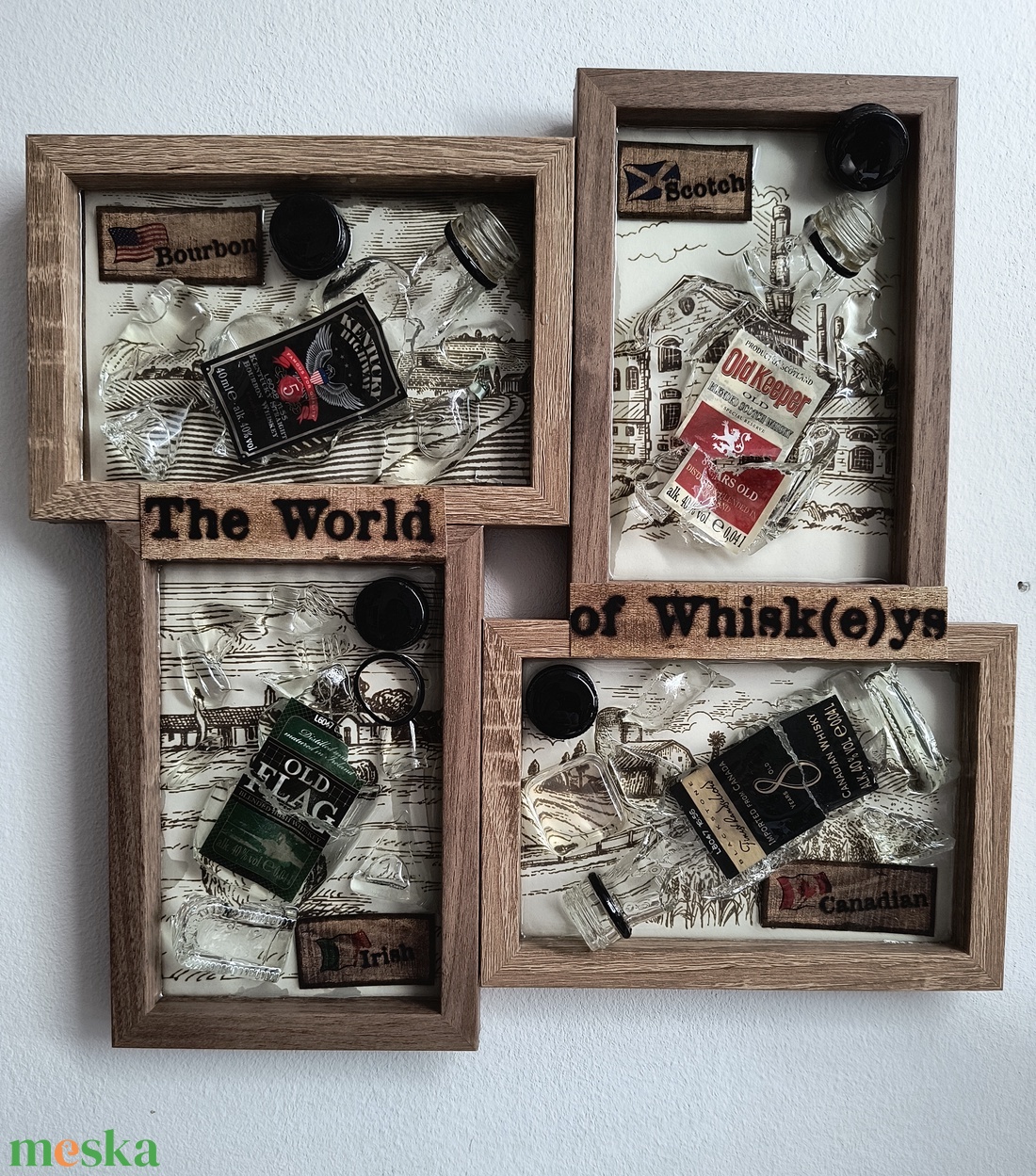 3D Falikép Whiskeys mini üvegek - otthon & életmód - dekoráció - kép & falikép - 3d képek - Meska.hu