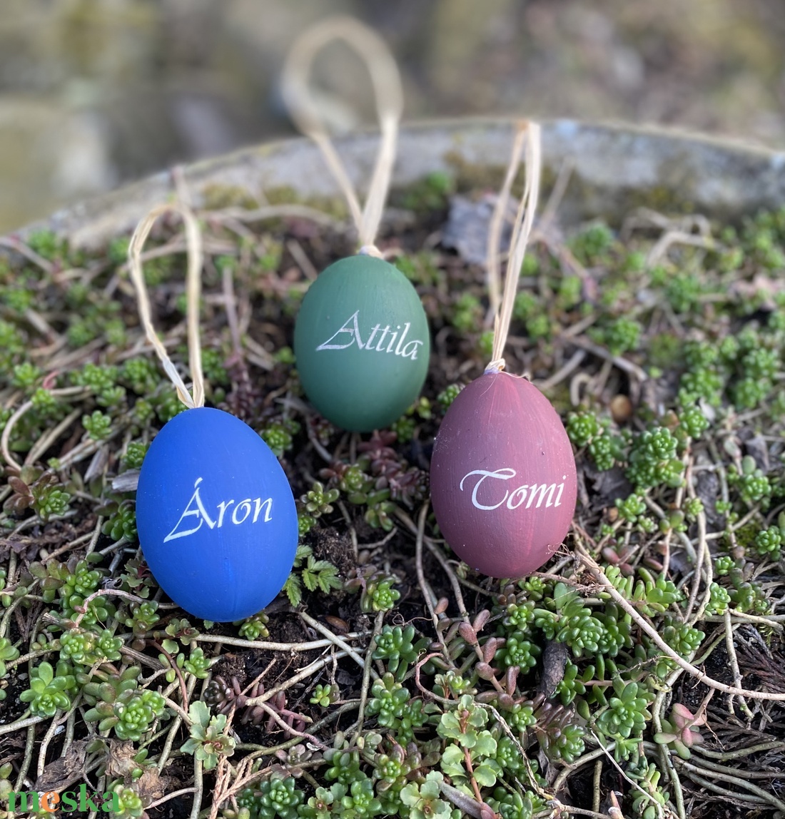 Névre szóló húsvéti tojás - ünnepi díszek, dekorációk - húsvéti díszek és dekorációk - húsvéti tojás, hímestojás - Meska.hu