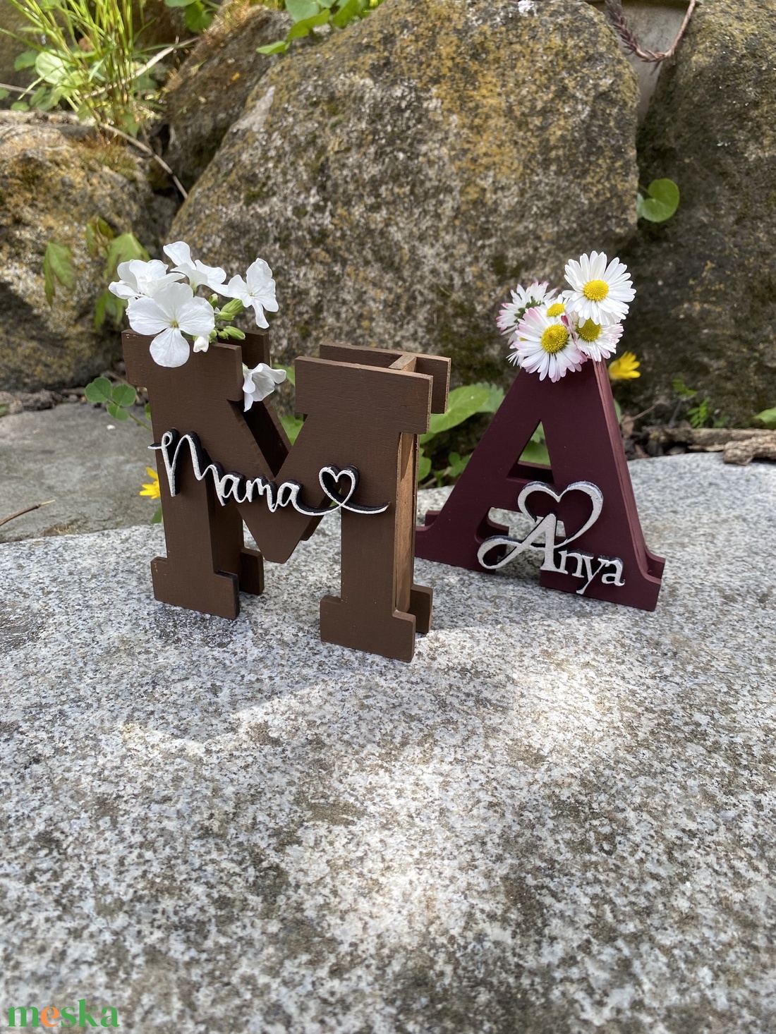 BETŰ-virág-TARTÓ - otthon & életmód - dekoráció - asztal és polc dekoráció - gravírozott táblák - Meska.hu