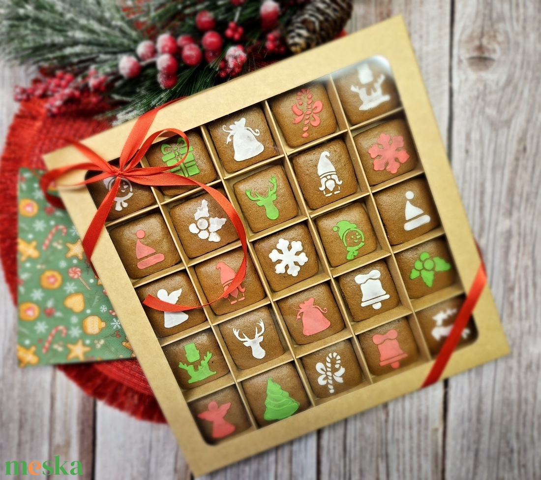 Adventi kalendárium mézeskalácsból  - karácsony - adventi díszek - adventi naptár - Meska.hu