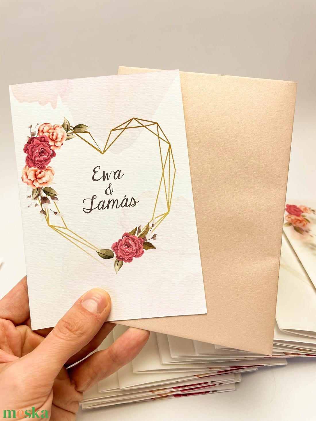 Pausz borítós esküvői meghívó viaszpecséttel - esküvő - meghívó & kártya - meghívó - Meska.hu