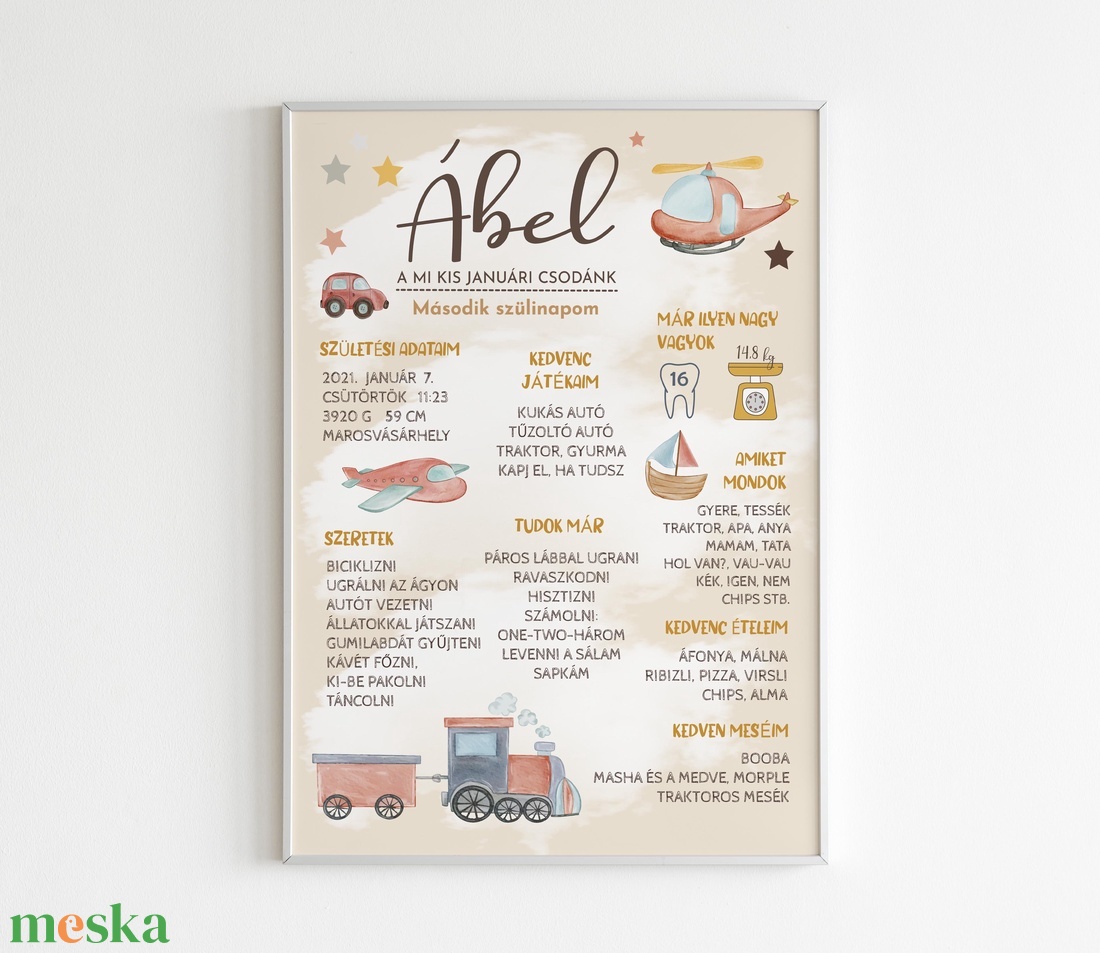 Járműves babaposzter - autós, vonatos, repülős, hajós - otthon & életmód - babaszoba, gyerekszoba - babaszoba kép - Meska.hu