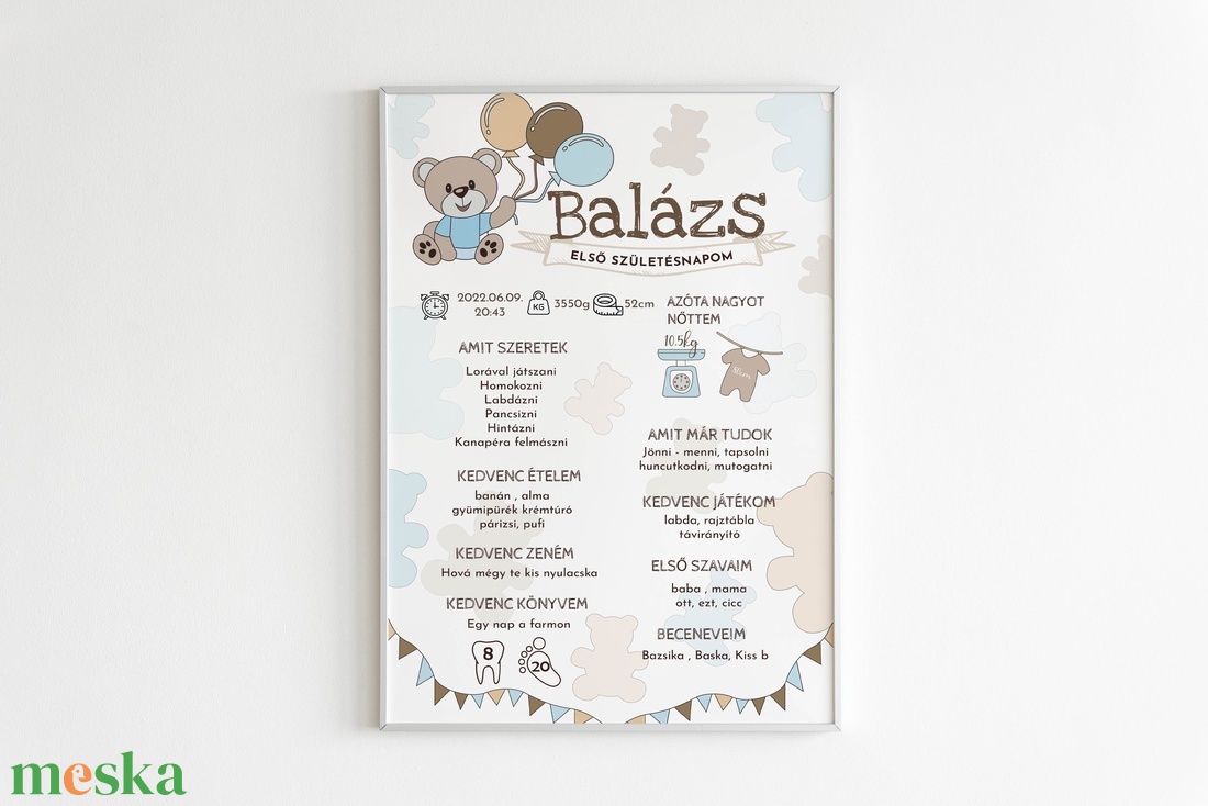 Macis, lufis babaposzter  - otthon & életmód - babaszoba, gyerekszoba - babaszoba kép - Meska.hu