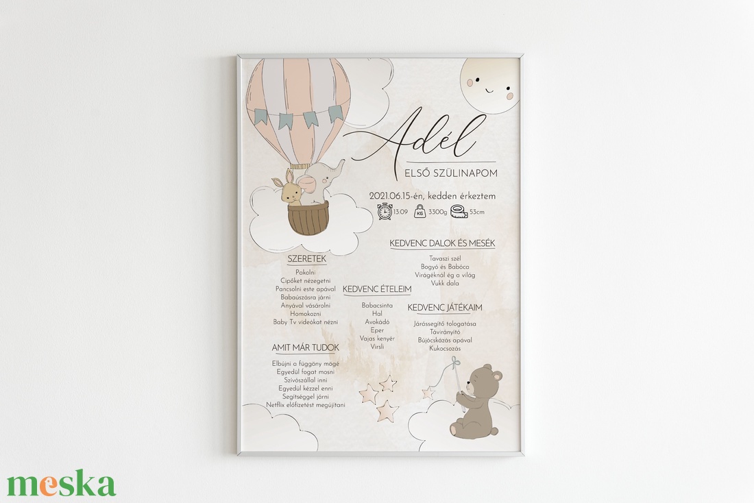 Pasztell babaposzter - otthon & életmód - babaszoba, gyerekszoba - babaszoba kép - Meska.hu
