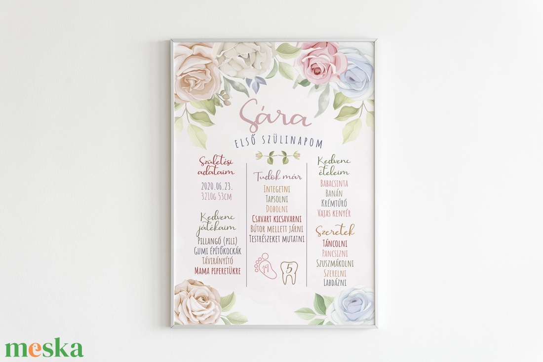 Virágos babaposzter - otthon & életmód - babaszoba, gyerekszoba - babaszoba kép - Meska.hu