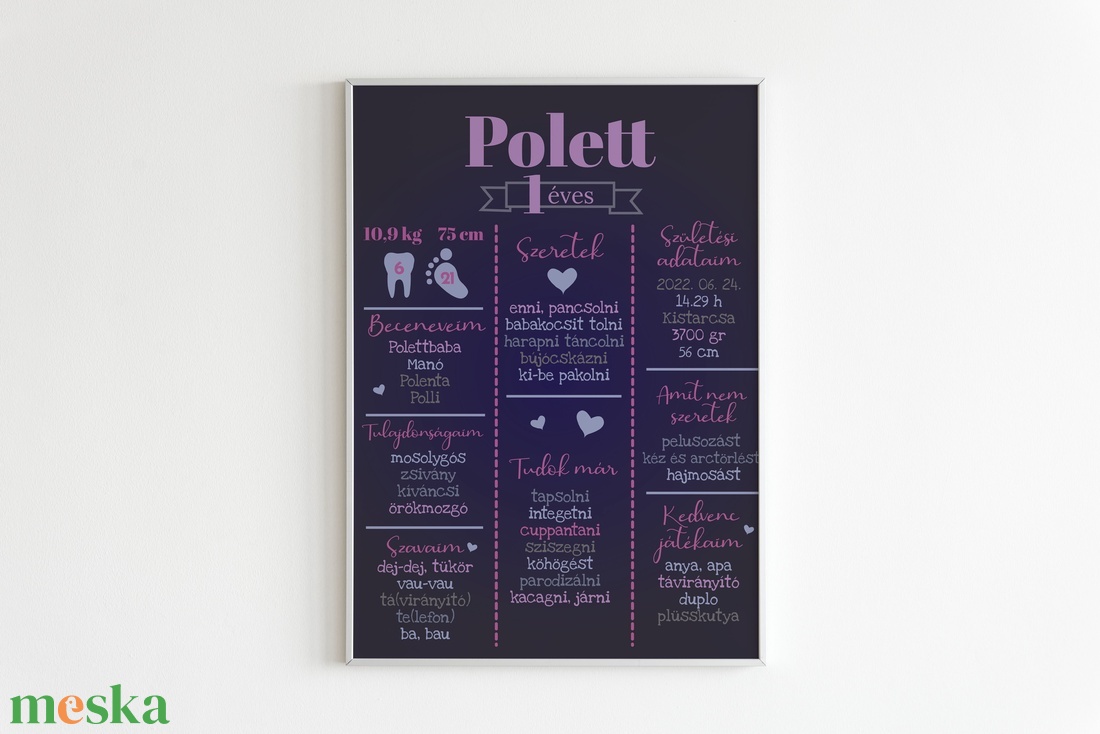 Rózsaszín babaposzter - otthon & életmód - babaszoba, gyerekszoba - babaszoba kép - Meska.hu