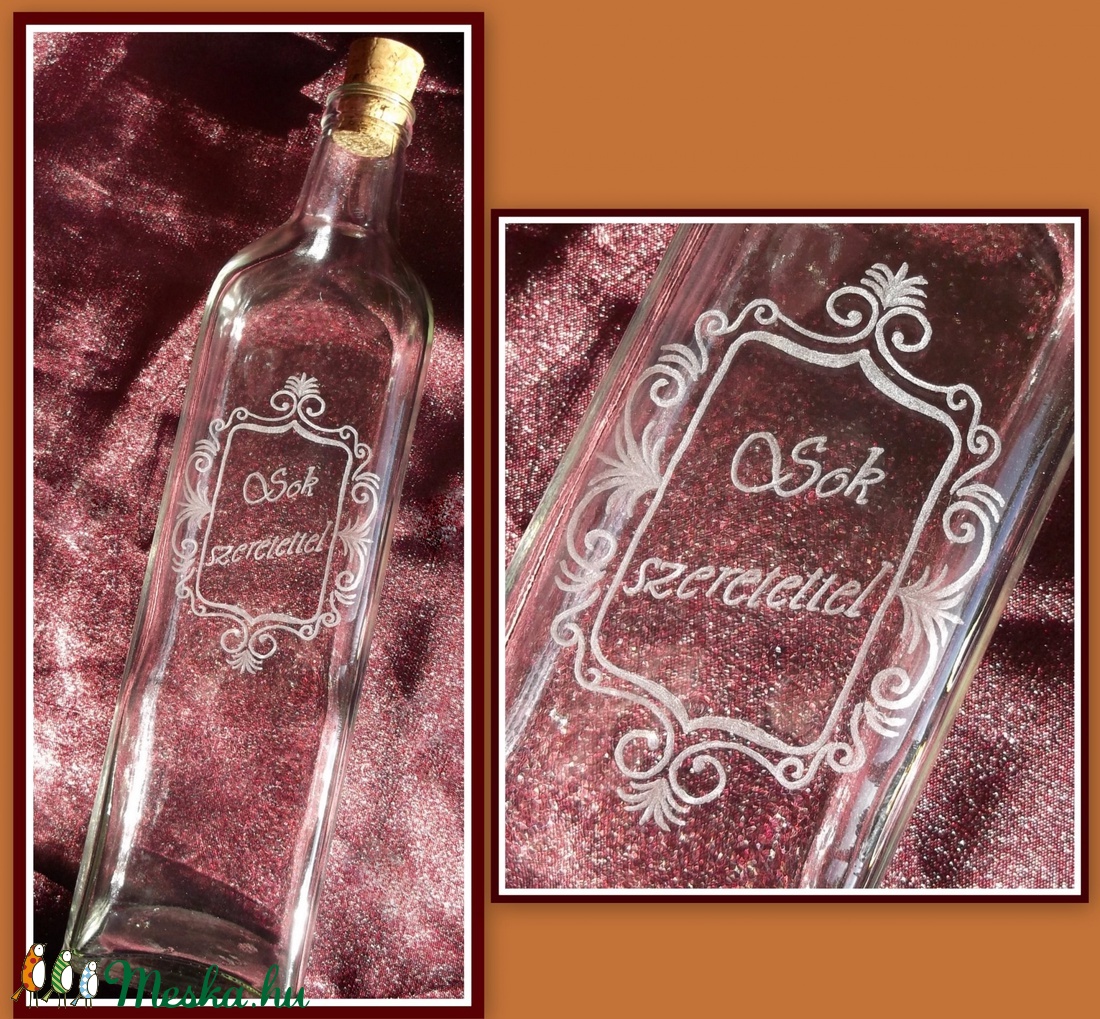 Gravírozott palack -  - Meska.hu