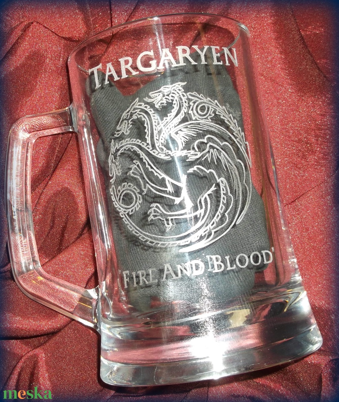 Trónok harca - Targaryen - gravírozott korsó - otthon & életmód - konyhafelszerelés, tálalás - tálalás - sörös pohár és korsó - Meska.hu