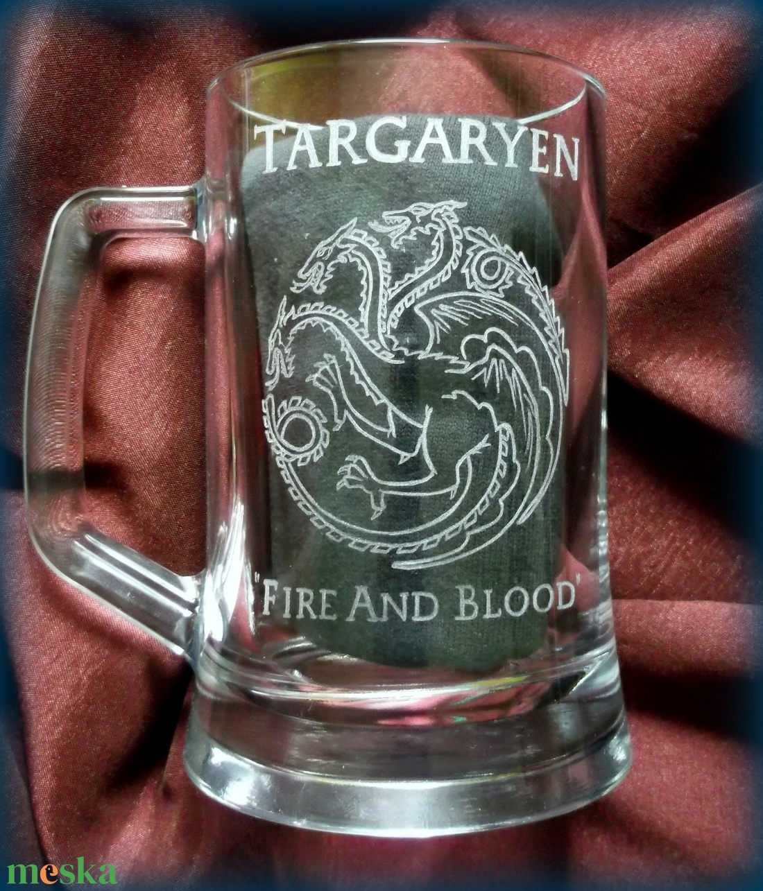 Trónok harca - Targaryen - gravírozott korsó - otthon & életmód - konyhafelszerelés, tálalás - tálalás - sörös pohár és korsó - Meska.hu