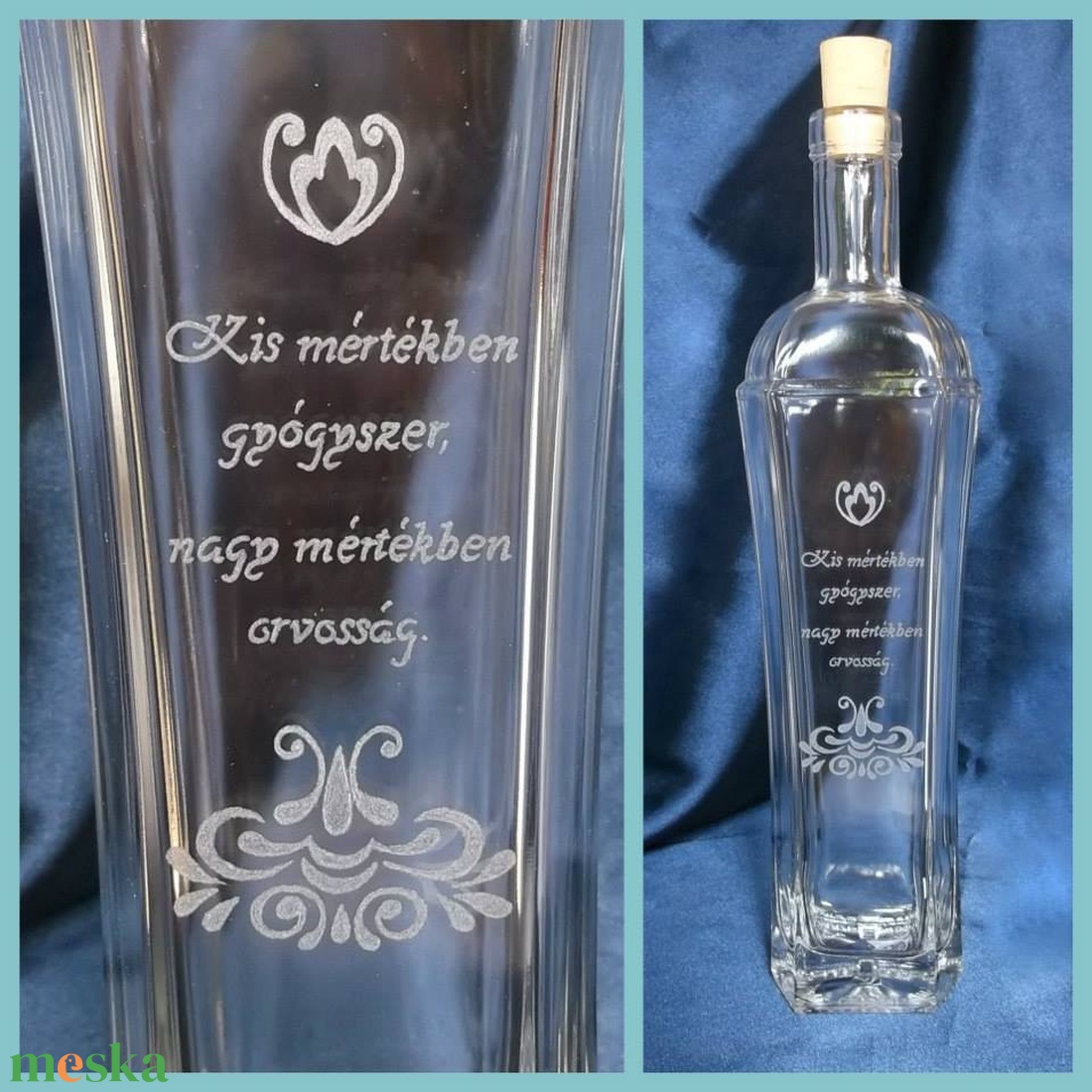 Gravírozott palack /1/ - otthon & életmód - konyhafelszerelés, tálalás - tálalás - üveg & kancsó - Meska.hu