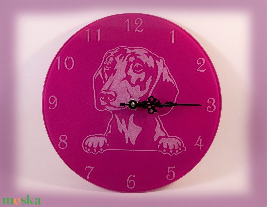 Üveg falióra - Tacskó - otthon & életmód - dekoráció - fali és függő dekoráció - falióra & óra - Meska.hu