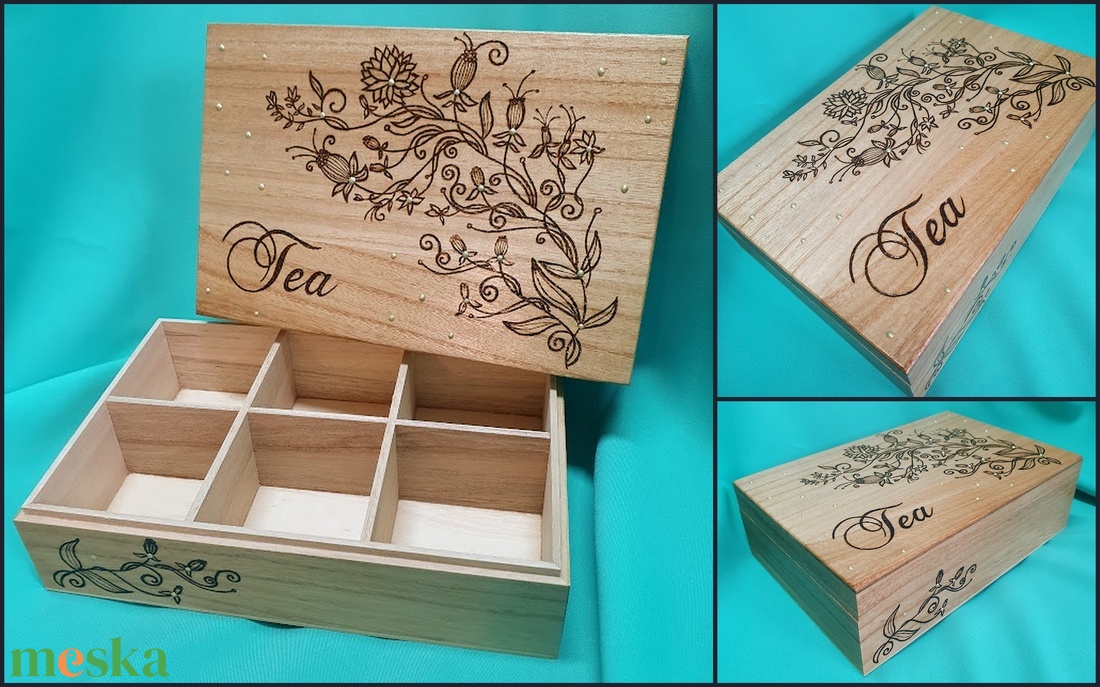 Virágos teatartó - otthon & életmód - konyhafelszerelés, tálalás - konyhai tárolás - tea & kávé tárolás - Meska.hu