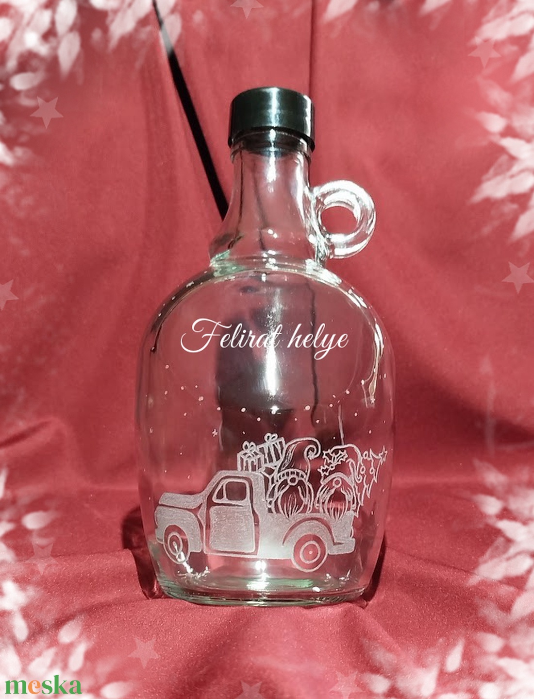 Karácsonyi palack - manós - otthon & életmód - konyhafelszerelés, tálalás - flaska, csatos üveg - Meska.hu