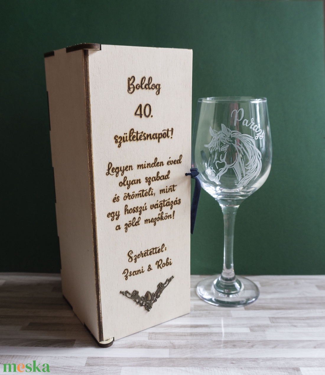 Lovas - boros pohár szett - esküvő - meghívó & kártya - tanú felkérő - Meska.hu