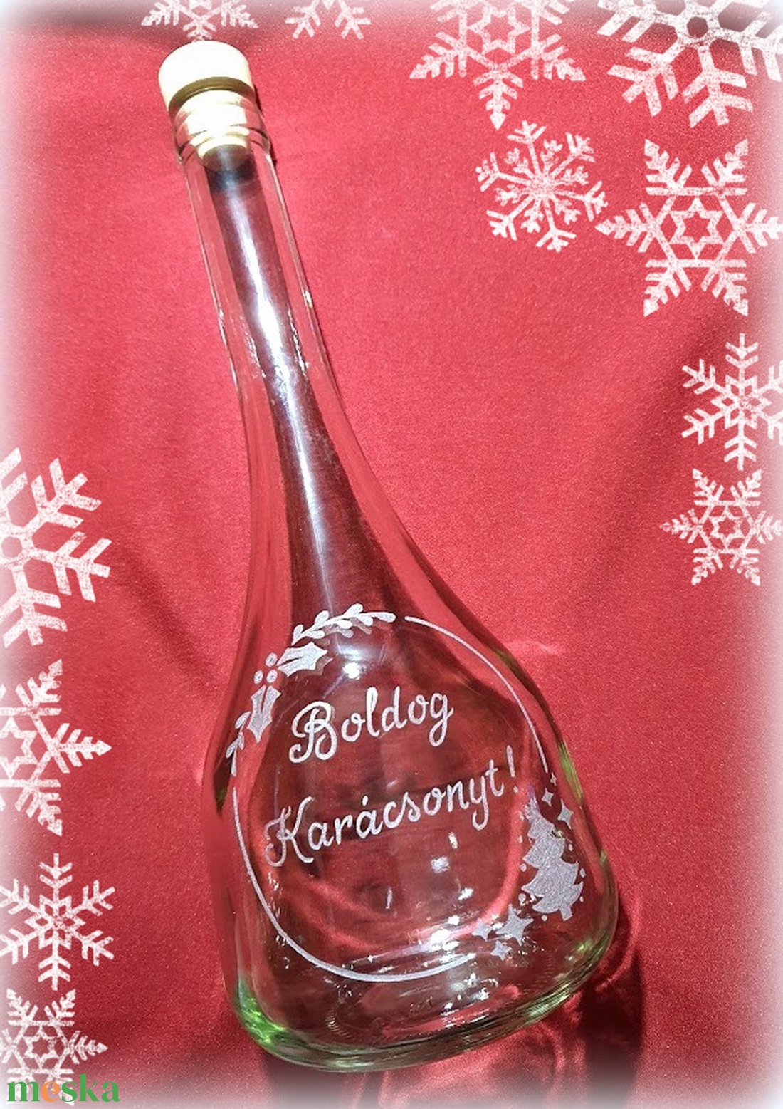Üvegpalack karácsonyra - otthon & életmód - konyhafelszerelés, tálalás - tálalás - pálinkás poharak, szettek - Meska.hu