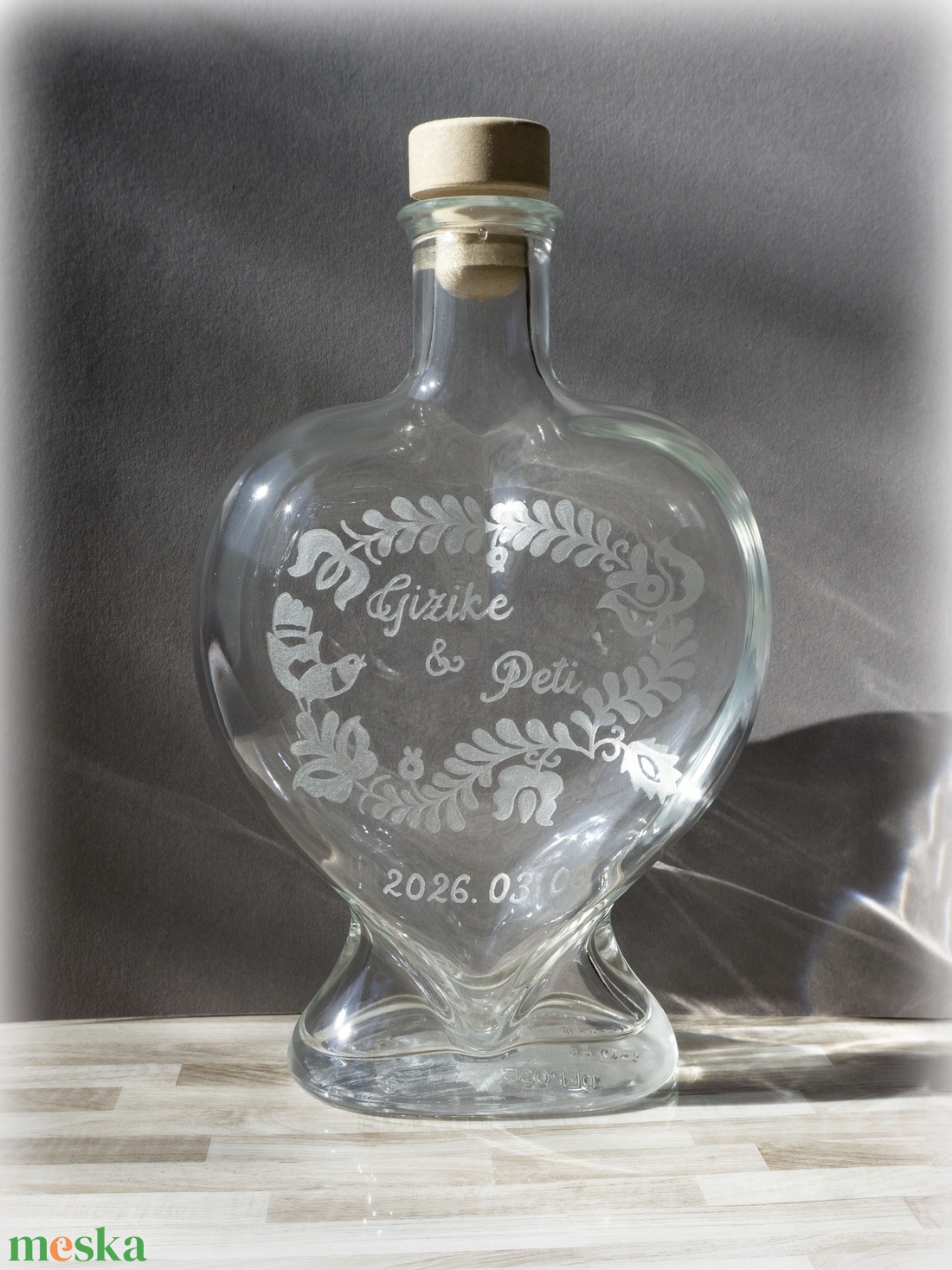 Palack esküvőre - esküvő - emlék & ajándék - nászajándék - esküvői pohár, pohárszett - Meska.hu
