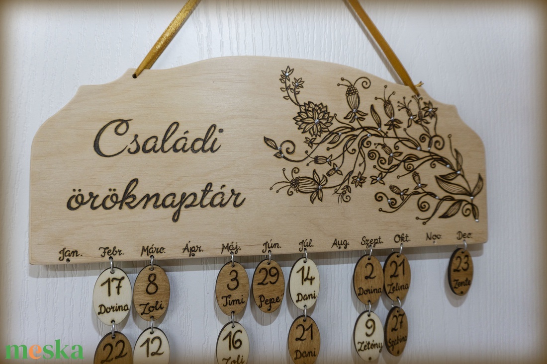 Családi öröknaptár, szülinaptár - vidám - otthon & életmód - dekoráció - fali és függő dekoráció - falinaptár & öröknaptár - Meska.hu