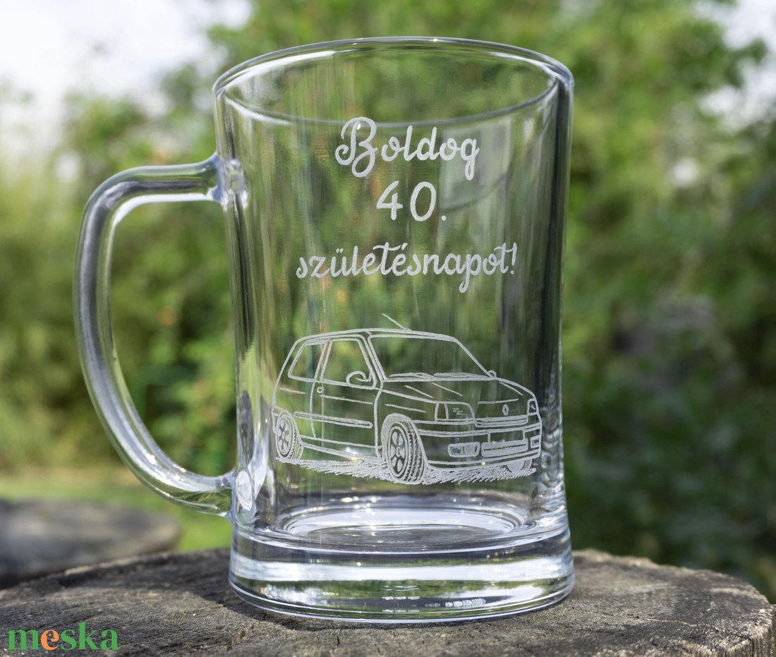 Autós korsó születésnapra - otthon & életmód - konyhafelszerelés, tálalás - tálalás - sörös pohár és korsó - Meska.hu