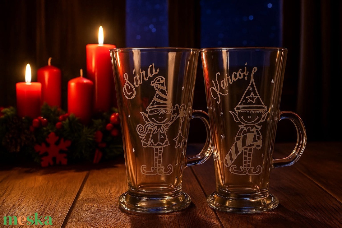 Cappucinos pohár -fiú vagy lány manóval - otthon & életmód - konyhafelszerelés, tálalás - tálalás - bögre & csésze - Meska.hu