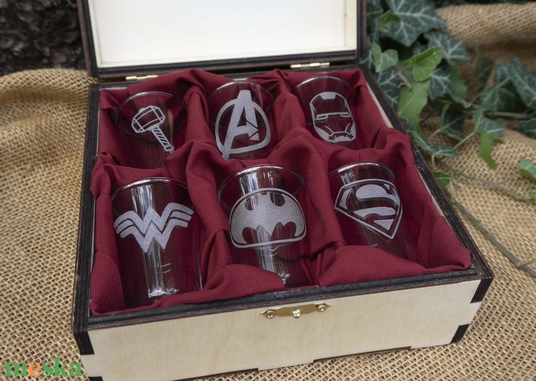 DC - Marvel pálinkás szett  - otthon & életmód - konyhafelszerelés, tálalás - tálalás - pálinkás poharak, szettek - Meska.hu