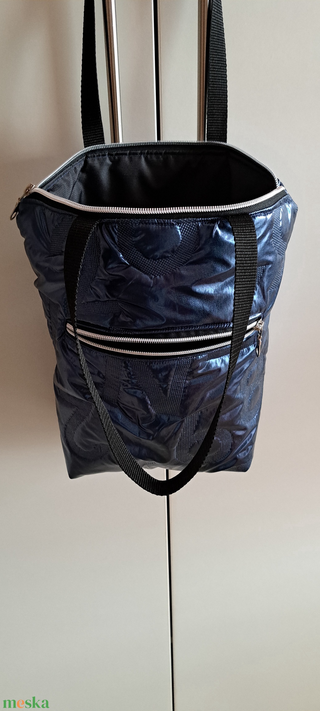 Stílusos sötétkék táska. - táska & tok - kézitáska & válltáska - válltáska - Meska.hu