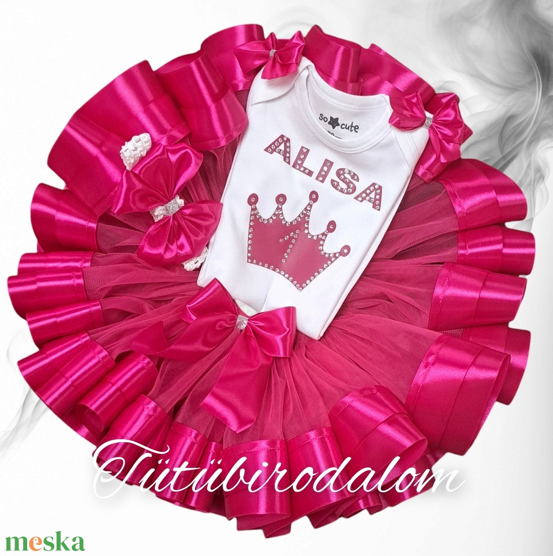 Egyedi, kézzel készített 3 részes tütü szett több színben - baba - mama - babaruházat - babaruha szett - Meska.hu