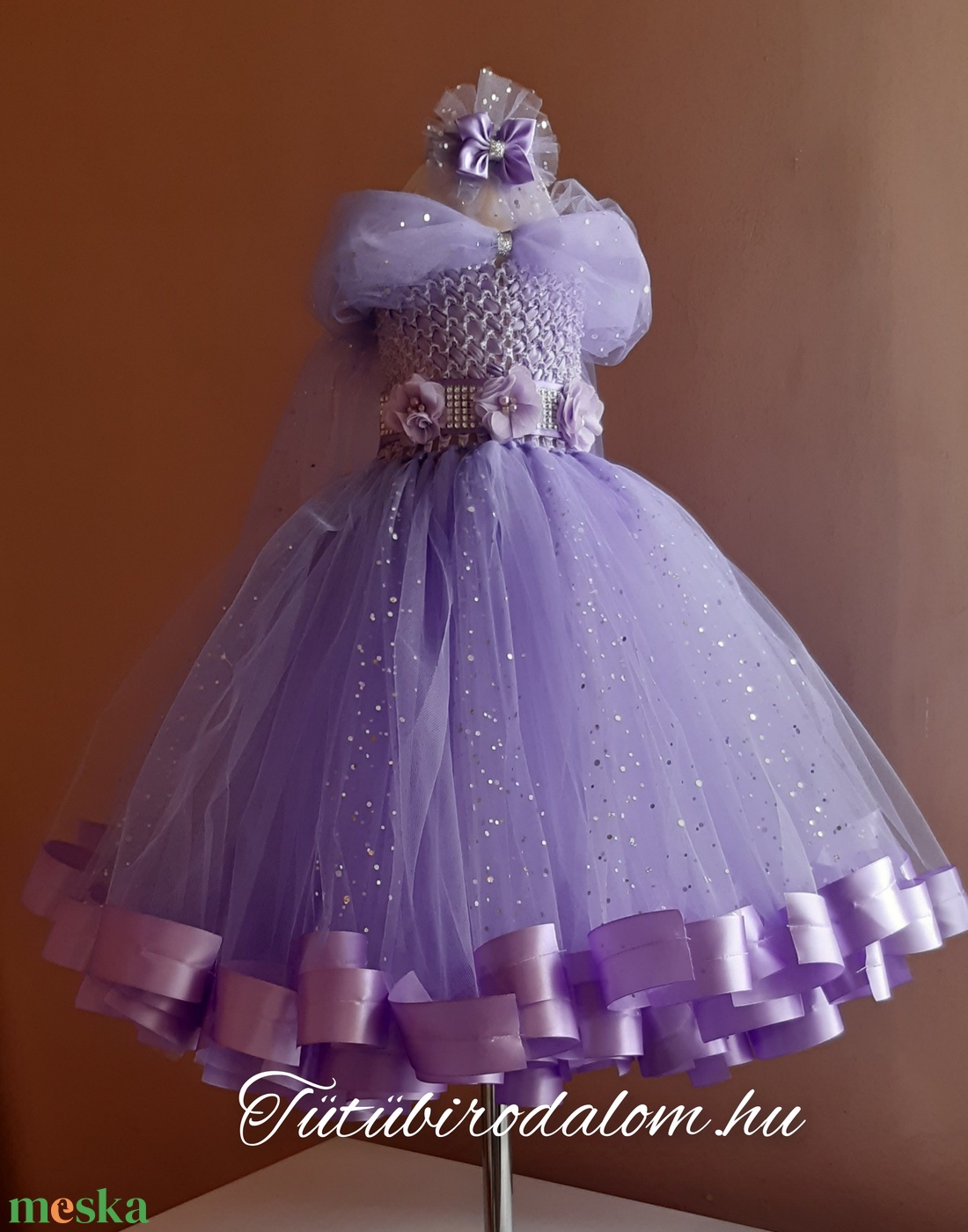 Egyedi, kézzel készített hosszú alkalmi tüll ruha  - baba - mama - babaruházat - baba ruhák - Meska.hu