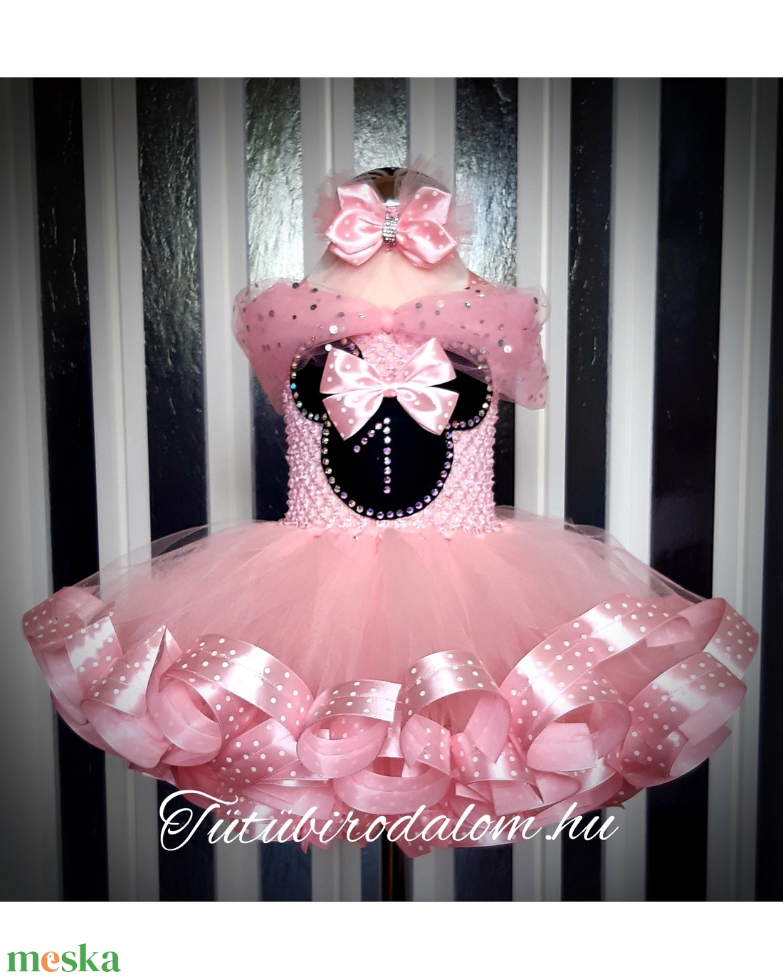 Rózsaszín masnis szülinapi tütü szett  - baba - mama - babaruházat - baba ruhák - Meska.hu