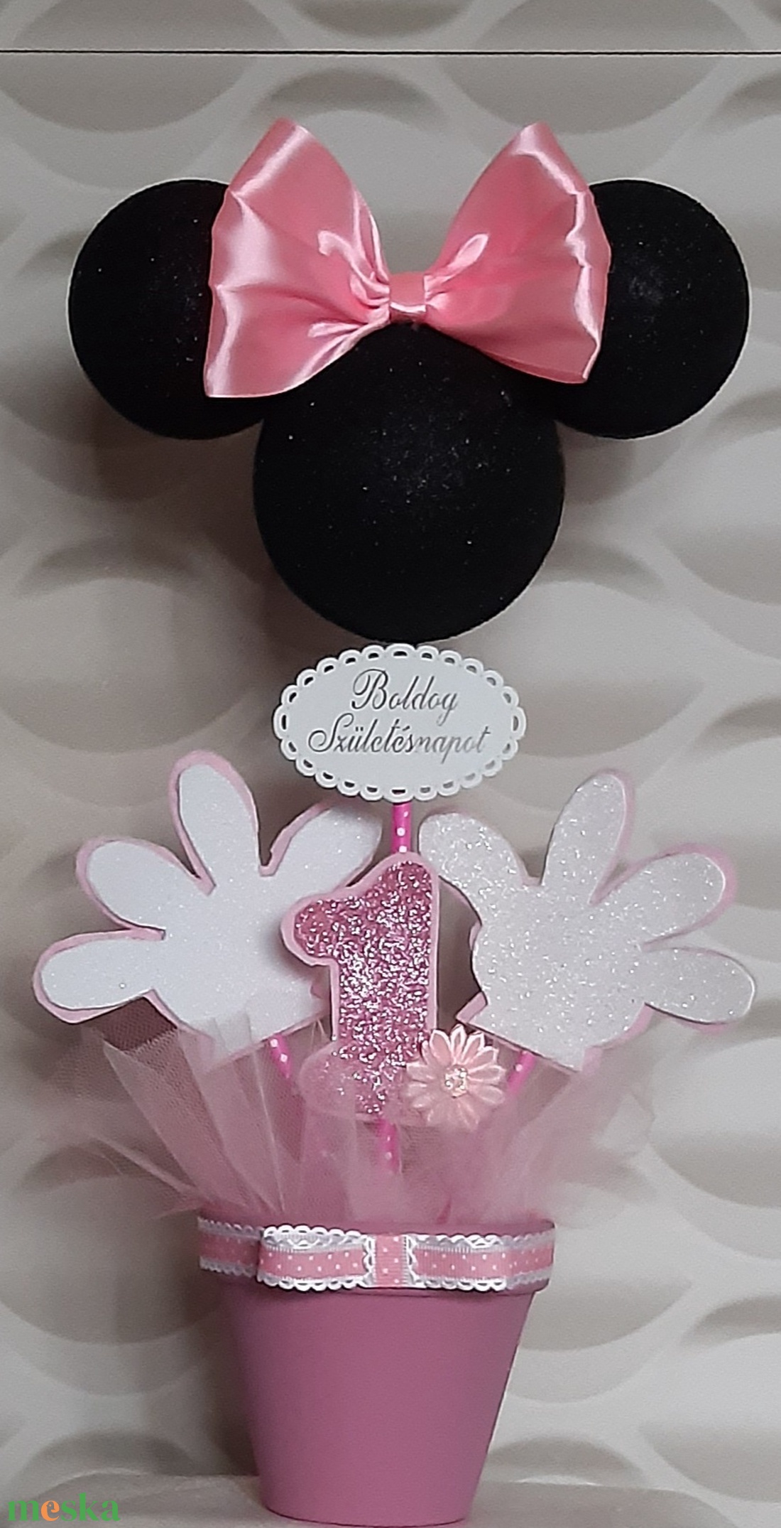 Egérkés 1. születésnapi asztaldísz / dekoráció - otthon & életmód - dekoráció - asztal és polc dekoráció - asztaldísz - Meska.hu