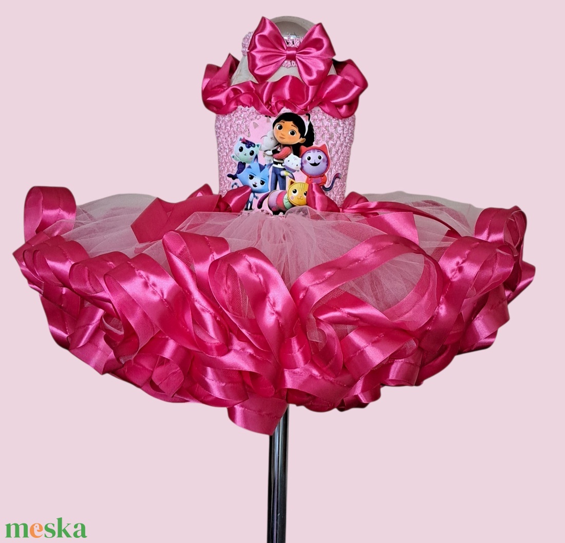 Mesebeli pink tütüruha - baba - mama - babaruházat - baba ruhák - Meska.hu