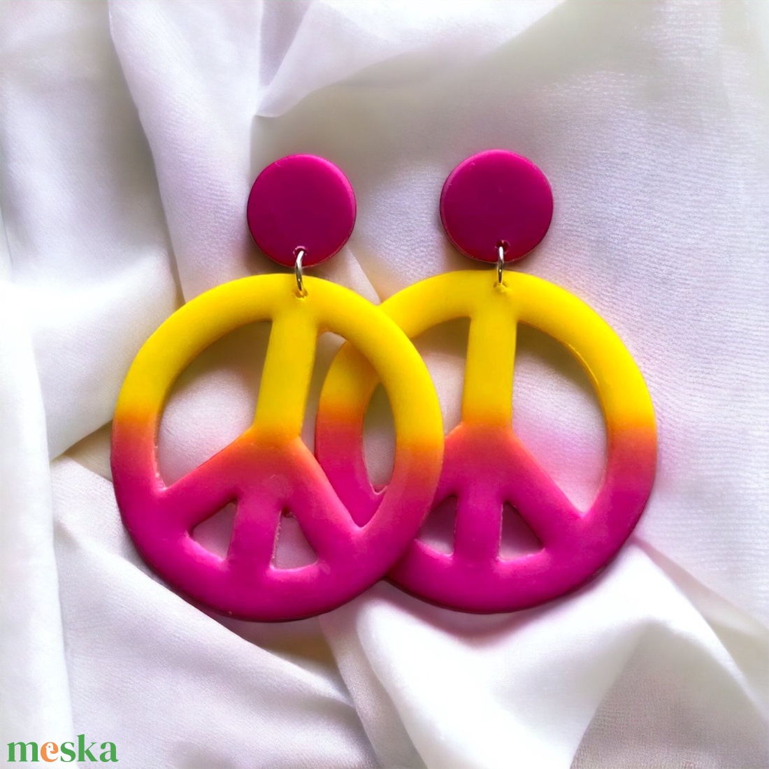 22. Béke (Peace)fülbevaló  - ékszer - fülbevaló - lógó fülbevaló - Meska.hu