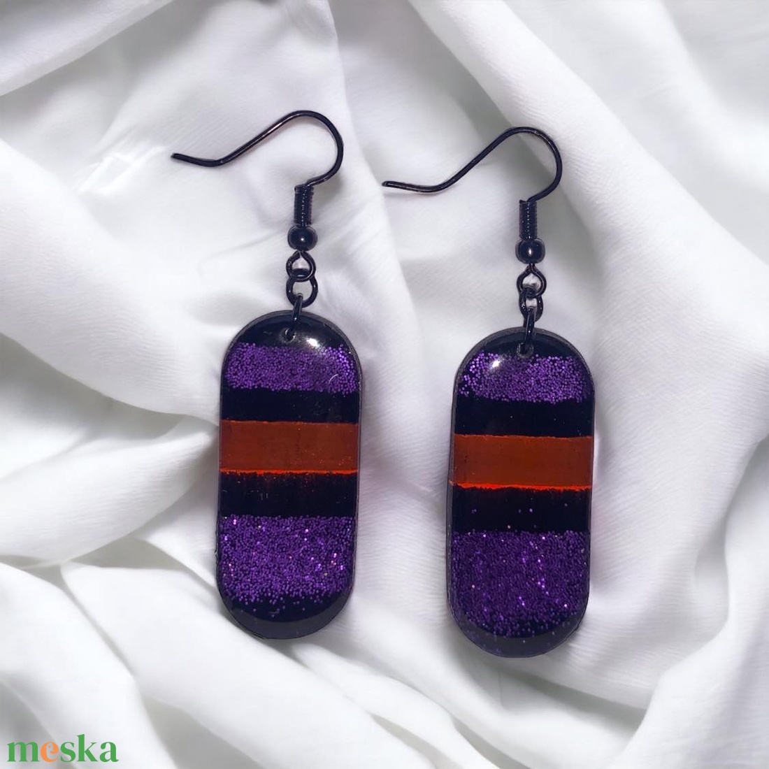 31. Halloween hatású fülbevaló - ékszer - fülbevaló - lógó fülbevaló - Meska.hu