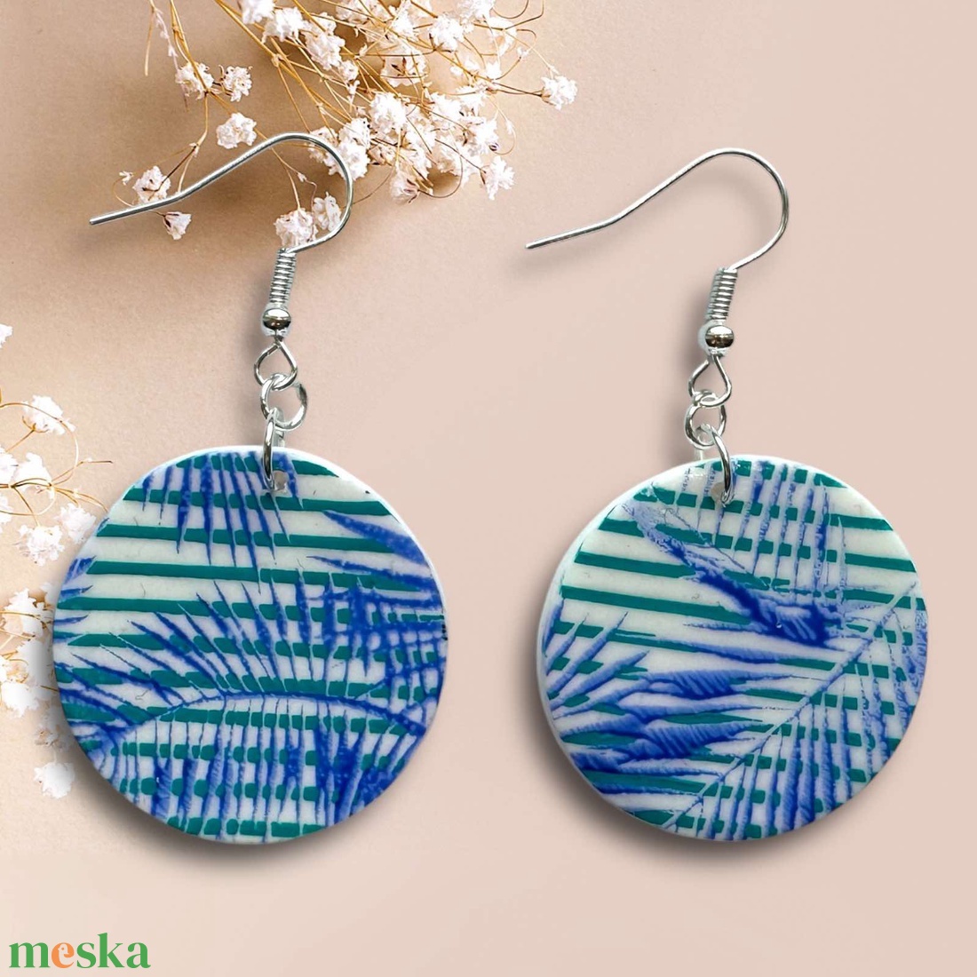 432. Színes mintás fülbevaló - ékszer - fülbevaló - lógó fülbevaló - Meska.hu