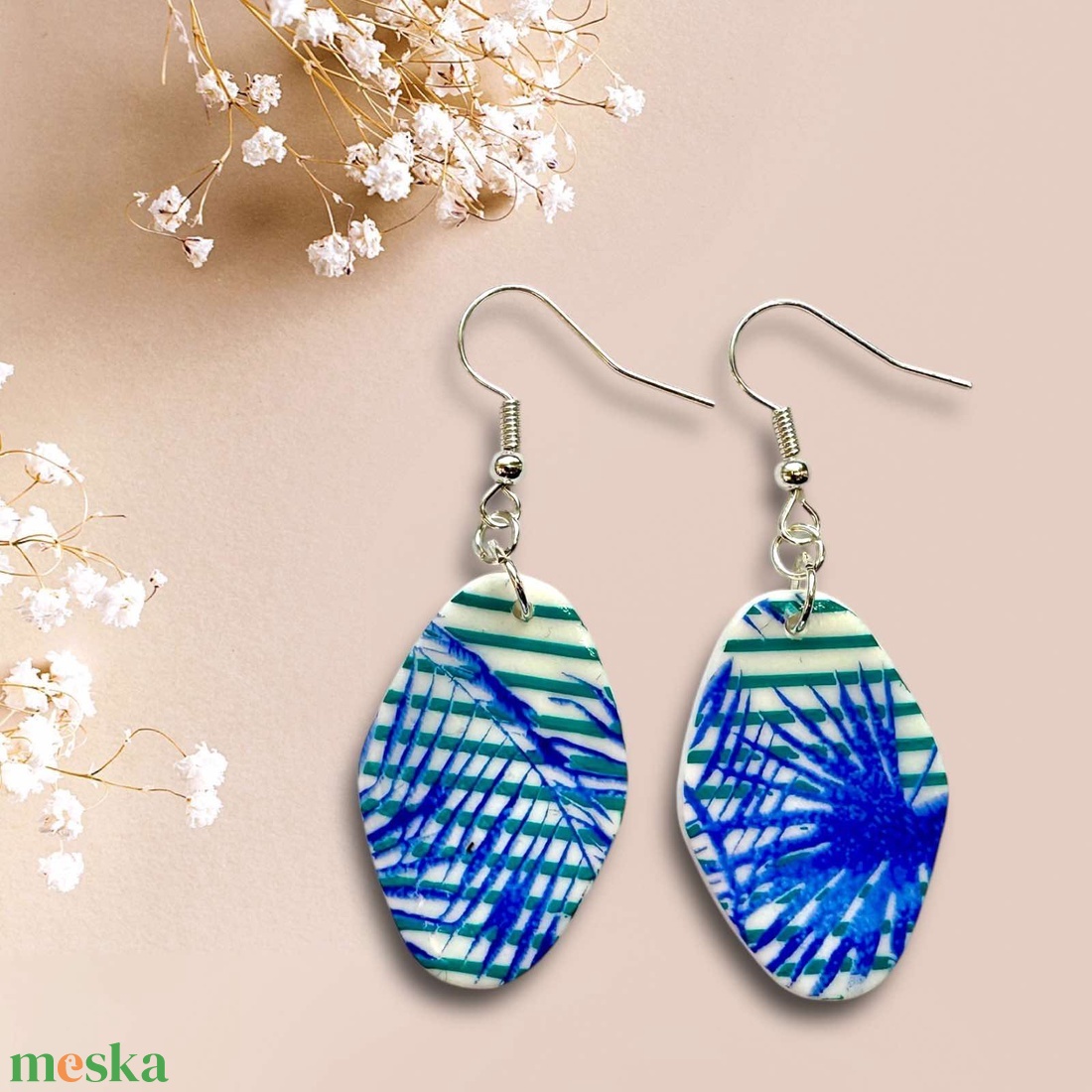 436. Színes mintás fülbevaló - ékszer - fülbevaló - lógó fülbevaló - Meska.hu