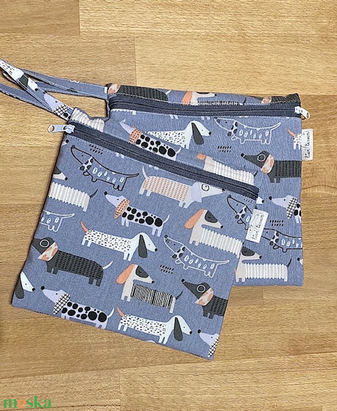 Szürke tacskós nasi-tasi - táska & tok - uzsonna- & ebéd tartó - szendvics csomagoló - Meska.hu