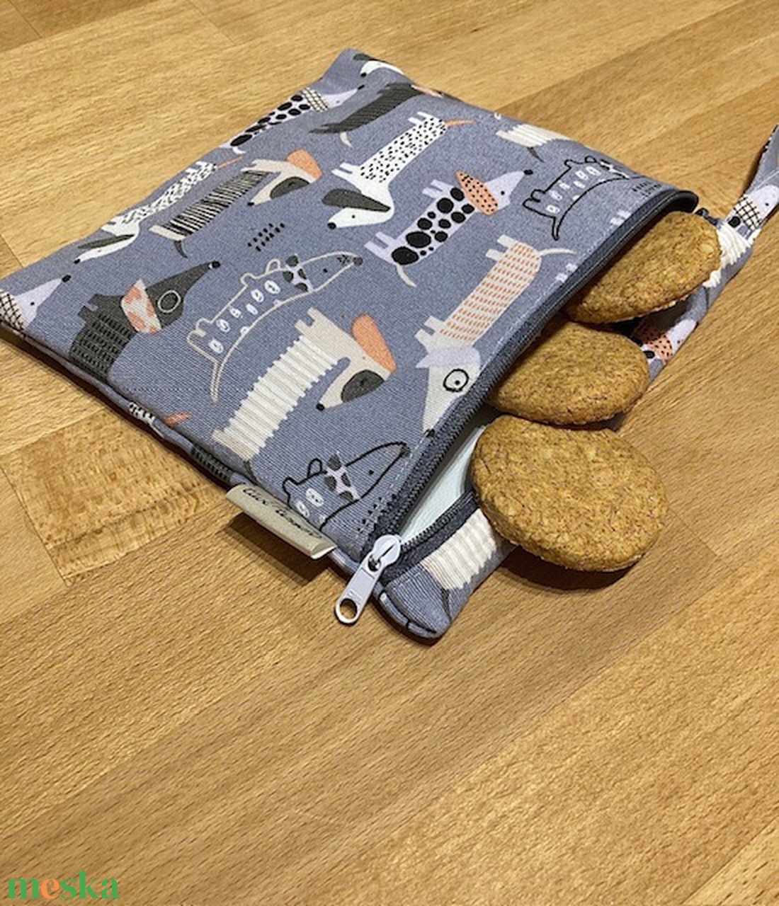 Szürke tacskós nasi-tasi - táska & tok - uzsonna- & ebéd tartó - szendvics csomagoló - Meska.hu