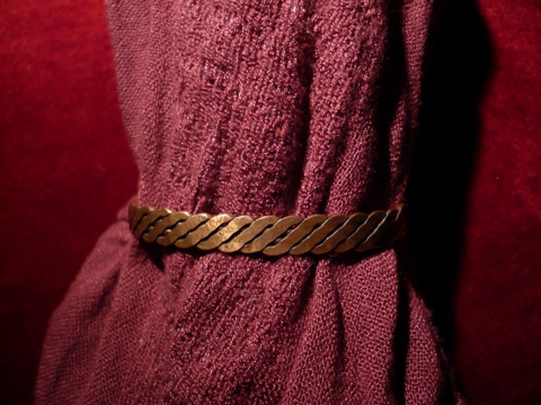 Réz karkötő, csavart mintával -  - Meska.hu