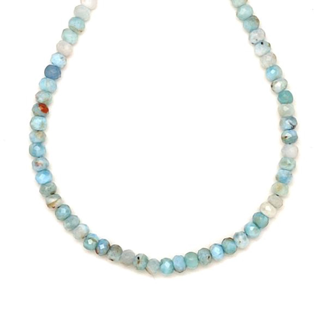 Larimár fazettált korong 3x4mm  ékszerkészítő alapanyag (füzér) - kellékek & szerszámok - ásvány alapanyag - ásványfüzér - Meska.hu