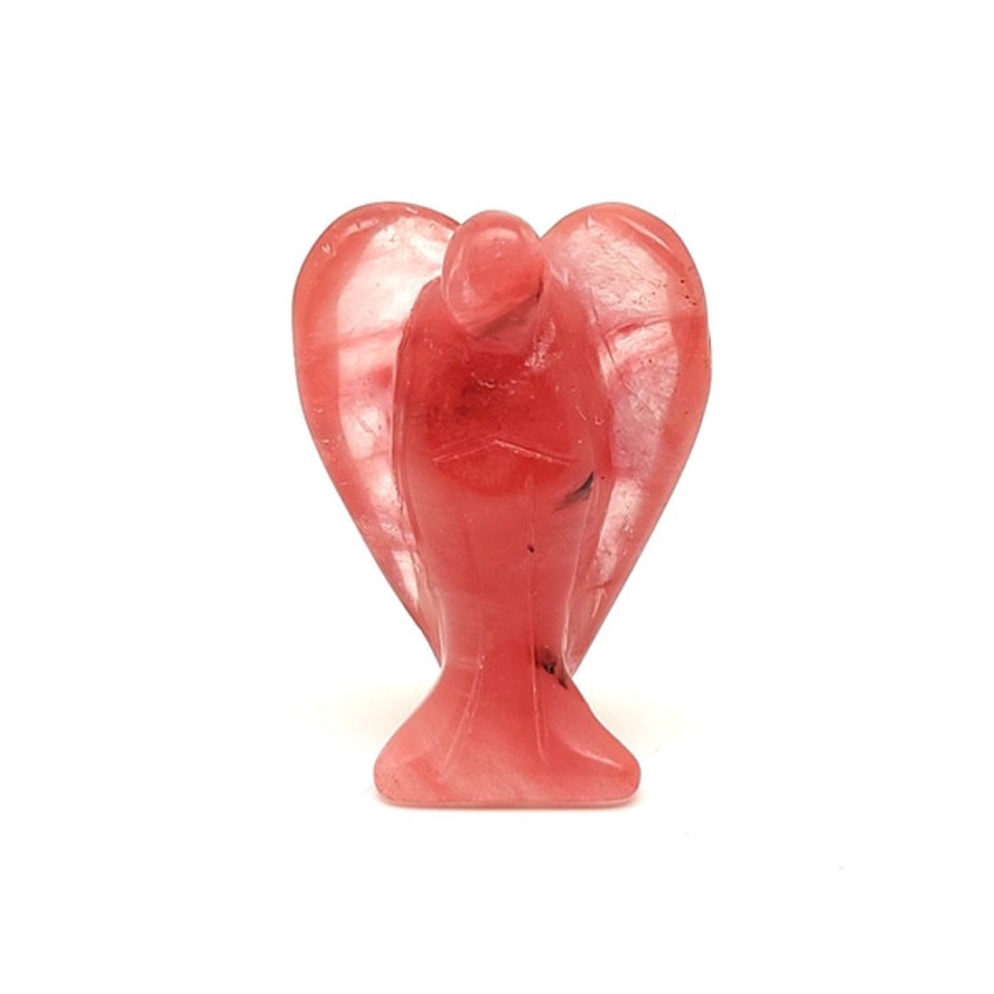 Cseresznyekvarc angyal figura 4 cm � piros-rózsaszín ásvány dísztárgy - kellékek & szerszámok - ásvány alapanyag - ásvány figura - Meska.hu