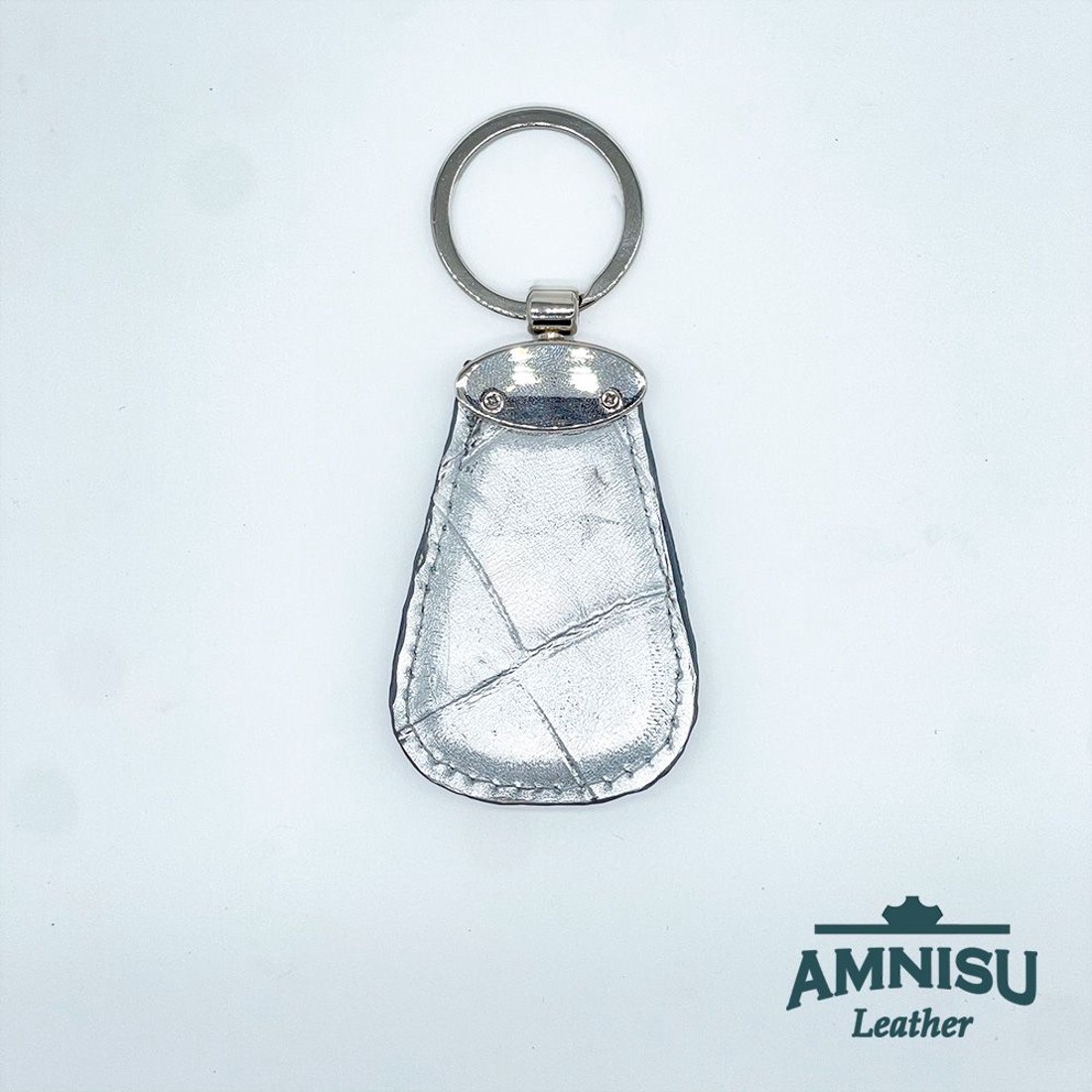 Ezüst krokkómintás csepp alakú kristály köves kulcstartó H1002OK - táska & tok - kulcstartó & táskadísz - kulcstartó - Meska.hu