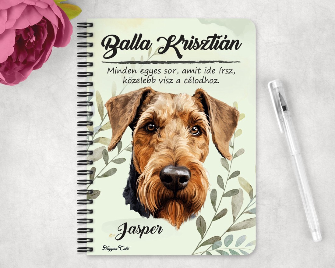 Személyre szabható - Welsh terrier portré mintás A6-os füzet - otthon & életmód - papír, írószer - jegyzetfüzet & napló - Meska.hu