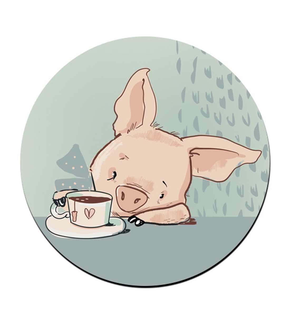 Tea idő - Malacka mintás bögre alátét - otthon & életmód - konyhafelszerelés, tálalás - tálalás - tányér- és poháralátét - Meska.hu