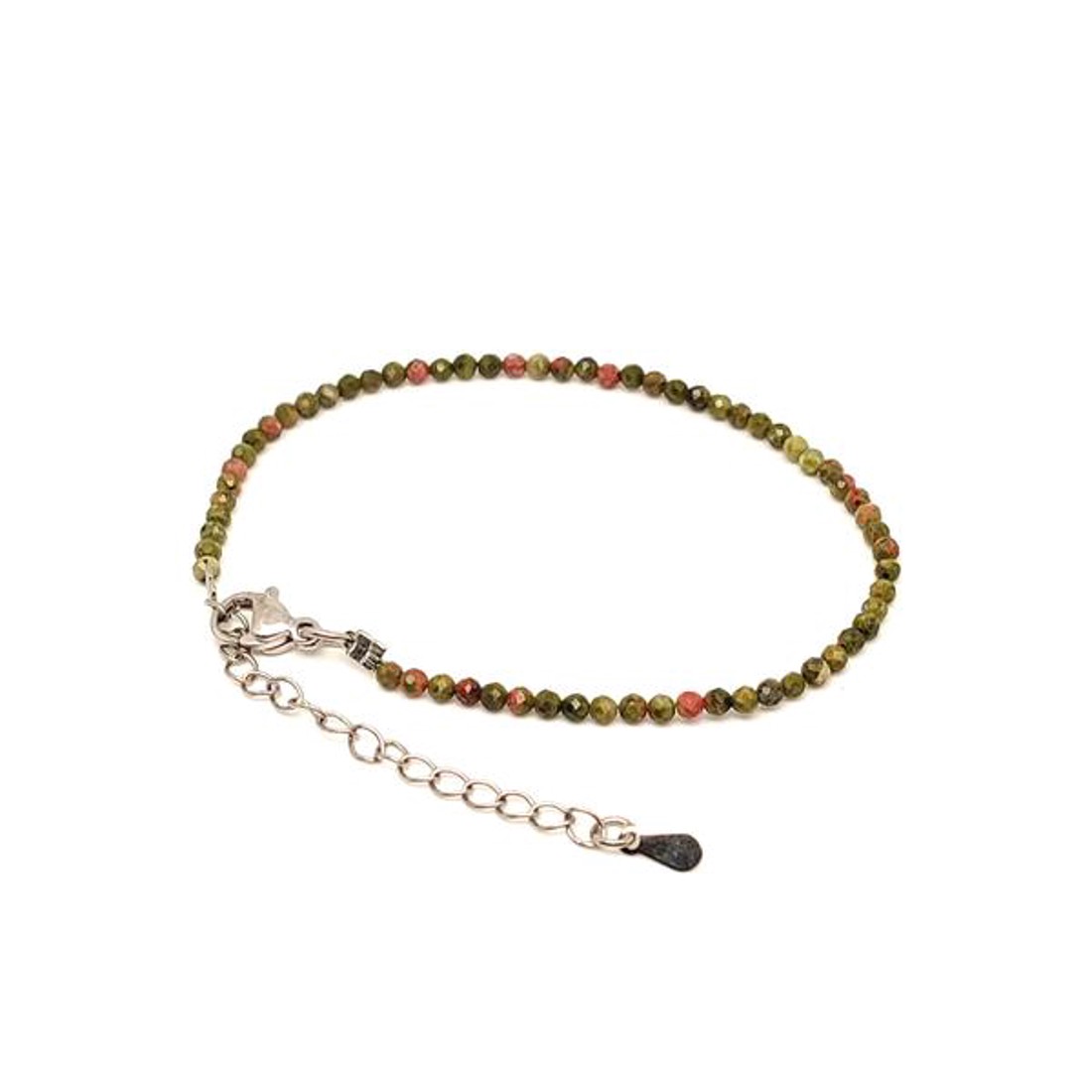 Unakit kapcsos állítható fazettált golyó karkötő 22,5 mm - ékszer - karkötő - ásványkarkötő - Meska.hu